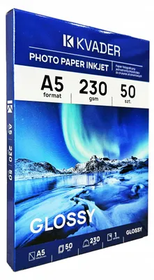 Produktbild von KVADER Premium Fotopapier Glänzend A5 230g 50 Blatt