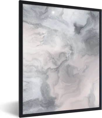 Produktbild von MuchoWow® Gerahmtes Poster Wolken - Abstrakt - Malen 30x40 cm - Poster mit Schwarzem Bilderrahmen Wandposter Rahmen Foto Bilder - Wanddeko - Kunstdrucke