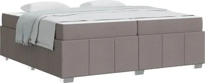 Produktbild von vidaXL Bettrahmen mit Matratze Taupe 200 x 200 cm Stoff
