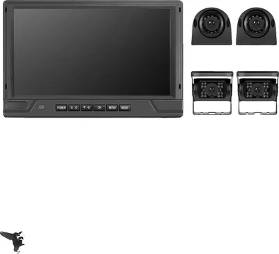 Image de Système de caméra de recul, écran 9 pouces, technologie de vision nocturne, moniteur avec 4 caméras