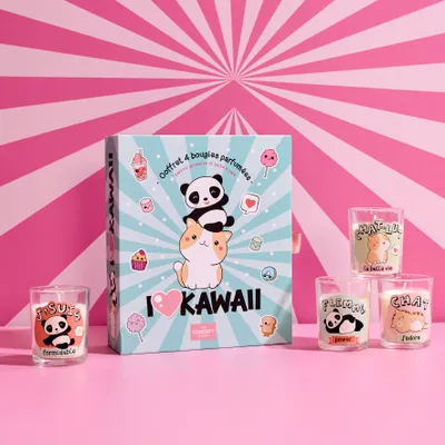Produktbild von 4er-Pack Kawaii Duftkerzen-Geschenkset