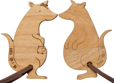 Produktbild von Mr. & Mrs. Panda Schlüsselanhänger Paare Känguru Zweisamkeit - Geschenk, Freundin, Pärchen Anhänger, paar, Partner, Paargeschenk, Liebe, Hochzeit