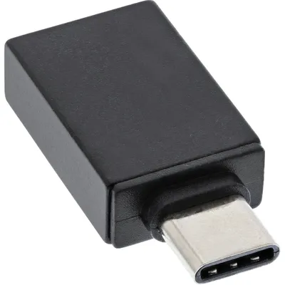 Produktbild von InLine USB 3.2 Gen.2 Adapter, USB-C Stecker an USB A Buchse, OTG, USB Type-C male, USB 3.1 A, Schwarz