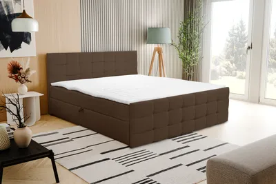 Produktbild von VENASI NATALIE Boxspringbett 180x200 mit 2 Bettkasten H2/H3 Matratze BRAUN Cosmic 800