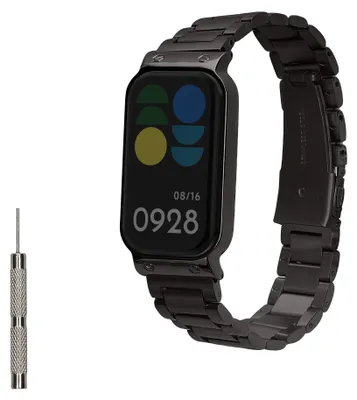 Produktbild von kwmobile Edelstahl Uhrenarmband kompatibel mit Xiaomi Smart Band 8 Active / Redmi Band 2 Ersatz Armband - Ersatzarmband für Smartwatch - 14 - 22 cm