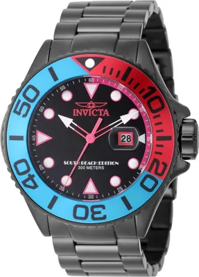 Zdjęcie produktu dla Invicta Grand Diver 48614 Zegarek Męski - Mechanizm Kwarcowy - Stal Nierdzewna z Czarną Tarcza - 52 mm