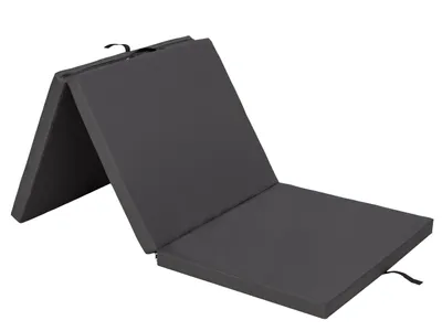 Obrázok produktu pre HobbyGarden skladací matrac Ben - 195 × 80 × 8 cm, červený, skladací, posteľ pre hostí a telocvičná podložka, so snímateľným poťahom, ľahko udržiavateľný a mobilný ŠEDÝ
