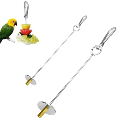 Produktbild von Edelstahl Vogel-Spieß 2 Stück 17/22 cm für Papageien & Ziervögel