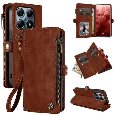 Produktbild von Handy Hülle für Xiaomi 14T Pro Geldbeutel Geldbörse RFID Schutz Klapphülle Cover Schutzhülle Wallet Farbe: Dunkelbraun