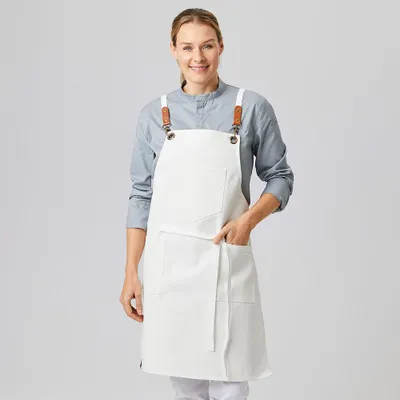 Produktbild von Latzschürze B 70 x L 80 cm weiß : weiß : 100% Baumwolle