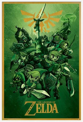 Image de The Legend of Zelda - Affiche - Link + cadre à insert, Shinsuke® Maxi en plastique blanc, vitre en acrylique