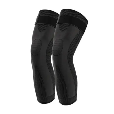 Produktbild von Extra lange Kniebandagen zur Beinunterstützung für Basketball, Fußball, Knieschmerzen, Sport, Schwarz, XXL