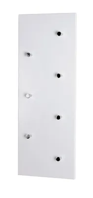 Image de Porte-manteau mural HAKU, chrome et blanc - MDF, métal, L/H/P : 80 x 30 x 6 cm
