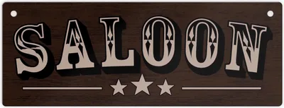 Produktbild von Saloon Metallschild in Holzoptik
