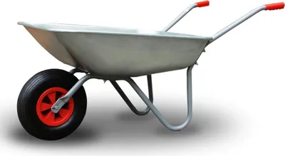 A wheelbarrow is shown against a white background.