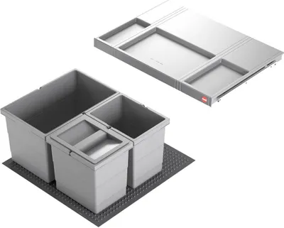 Obrázek produktu pro Odpadkový koš Hailo 3201622 Allegro 270 vložka 2x 6,5 + 14 l světle šedý