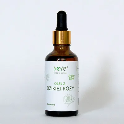 Zdjęcie produktu dla Olej z dzikiej róży BIO zimnotłoczony nierafinowany 50ml YEYE Nature