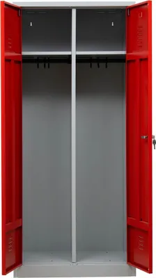 Produktbild von Gürkan Spind lichtgrau, feuerrot 103930, 1 Schließfach 80,0 x 50,0 x 180,0 cm