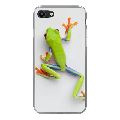 Produktbild von MuchoWow® Handyhülle Schutzhülle Hülle für iPhone 8 Frosch - Tiere - Grün Silikon Softcase Handy Hülle - Schutzhaube