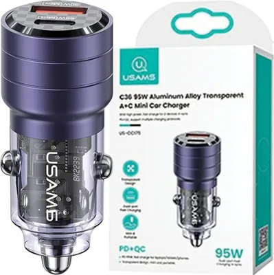 Zdjęcie produktu dla Usams Ładowarka Sieciowa 95W Usb+Usb-C Fast Charge Do Telefonów