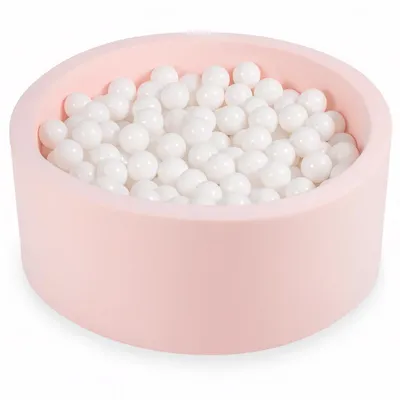 Image de Angelove Piscine à balles pour enfants 90x30cm avec 200 balles colorées de 7cm - Rose clair