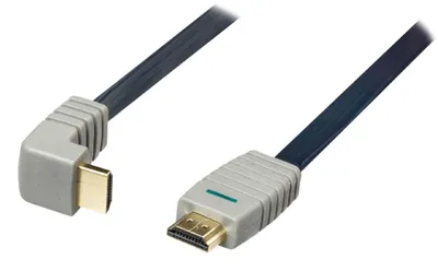 Produktbild von Bandridge 2m HDMI 270°, 2 m, HDMI Typ A (Standard), HDMI Typ A (Standard), Schwarz, Grau