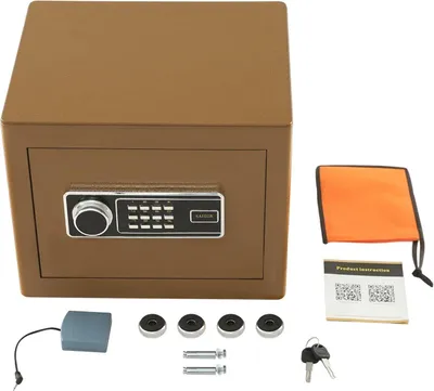 Produktbild von Tresor/Wertschutzschrank - Elektronisches Zahlenschloss - 2 mm Stahl - LED-Beleuchtung - 38×32×30 cm - Separates Fach - Braun