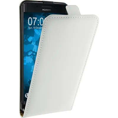 Produktbild von PhoneNatic Kunst-Lederhülle kompatibel mit Huawei Mate 9 Pro - Flip-Case weiß + 2 Schutzfolien