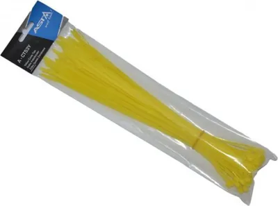 Immagine prodotto di Set 50 fascette elettricista, fascette plastica, resistenti alle temperature, resistenza alla rottura per gestione dei cavi elettrici, fili, giardinaggio, 5 x 300 mm, giallo
