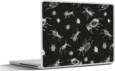 Produktbild von MuchoWow® Laptop Aufkleber Sticker Cover Muster - Insekten - Schwarz und Weiß 32.5x23.5 cm - Sticker für Laptop - Selbstklebend