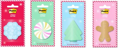 Produktbild von Post-it® Notes Jingle Selbstklebende Weihnachts‑Notizzettel Set mit 4 Blöcken