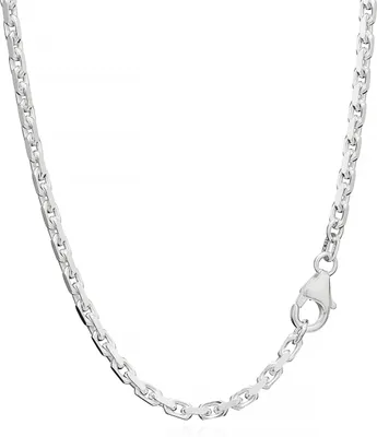 Produktbild von 60cm Massive Ankerkette Collier 925 Silber Kette Diamantiert 2,5mm 15,7g 3685
