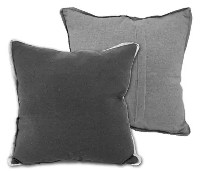 Zdjęcie produktu dla Poszewka na poduszkę HOME ELEMENTS z obramowaniem, bawełna z recyklingu, jasnoszara + ciemnoszara