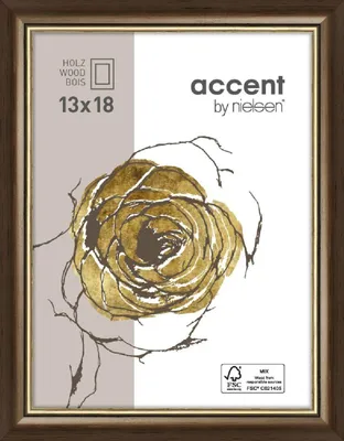 Obrázok produktu pre Nielsen Ascot drevený fotorámik tmavohnedelý-zlatý 24x30 cm
