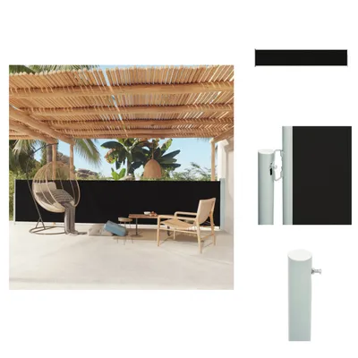 Obrázok produktu pre vidaXL Bočná markíza 117x600 cm čierna - Slnečníky a tienidlá