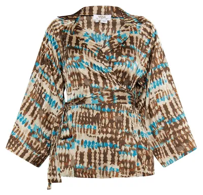 Produktbild von SANIKA Damen Wickelbluse 17229216-SA01, BRAUN Mehrfarbig, S
