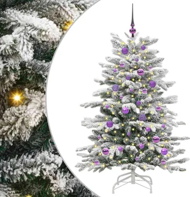 Image de vidaXL Sapin de Noël artificiel pliable Blanc 150 cm PE et PVC