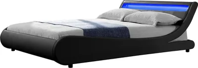 Immagine prodotto di Letto con luce LED "Natacha" - 160 x 200 cm - Nero
