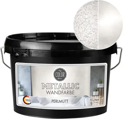 Produktbild von Viva Decor My Color Room Metallic Wandfarbe Perlmutt 1 l, Effektfarbe für Wände & Decken innen, wasserbasiert, hochdeckend & abriebfest
