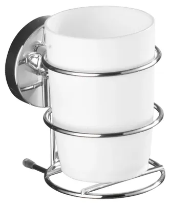 Produktbild von WENKO Zahnputz Becher Bürsten Halter Zahnpasta Bad MILAZZO ohne bohren