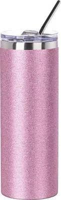 Produktbild von craftcut - Tumbler für Sublimation inkl. Trinkhalm - Pink Glitter - 600 ml