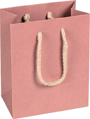 Immagine prodotto di Sacchetti di carta, rosa, 12 x 15 x 7 cm, con cordoncino in cotone - confezione da 12