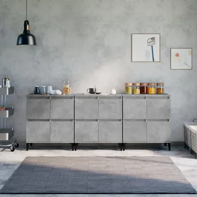 Produktbild von vidaXL Sideboards 3 Stk. Betongrau 60x35x70 cm Holzwerkstoff