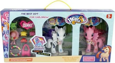 Produktbild von Dimasa Set Mit 2 Ponys Mit Zubehör Mehrfarbig  Mehrfarbig One Size