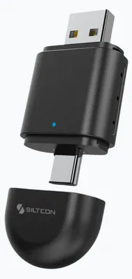 Produktbild von Siltcon® CarPlay Dongle 2-in-1 – Wireless Android Auto Adapter, USB-A/USB-C, Schwarz
