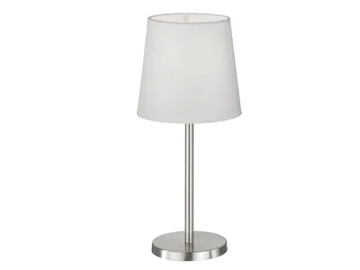 Produktbild von Tischlampe - Nickel - Weiß - Metall - Stoff - H 30 cm