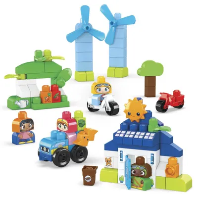 Produktbild von Mega Bloks Green Town Bau- und Lernspaß Eco Haus HCG36, Bauspielzeug für Kleinkinder