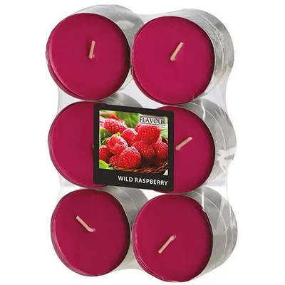 Produktbild von Papstar Maxi Duftteelichter, Wilde Himbeere, Ø 58 mm · 24 mm, "Flavour", 12 x 12 Stück