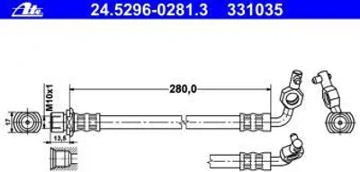 Produktbild von ATE Bremsschlauch  24.5296-0281.3