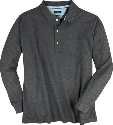 Produktbild von Redfield Langarm-Poloshirt anthrazit melange XXL